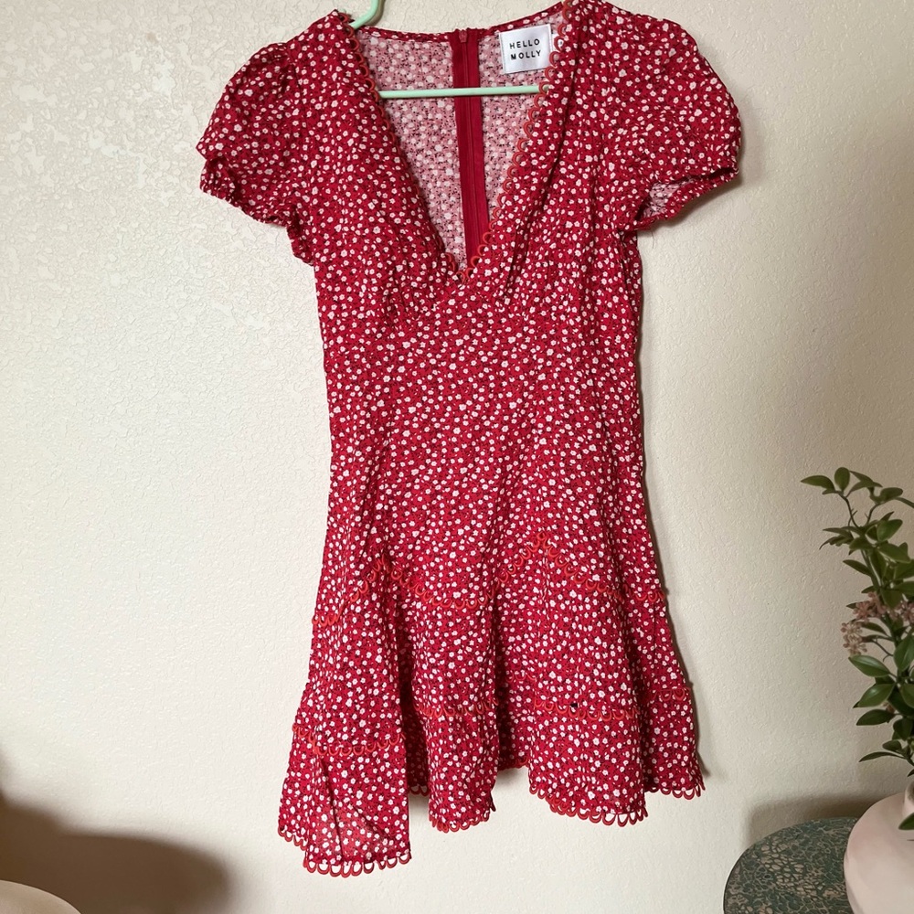 Red Floral Mini Dress